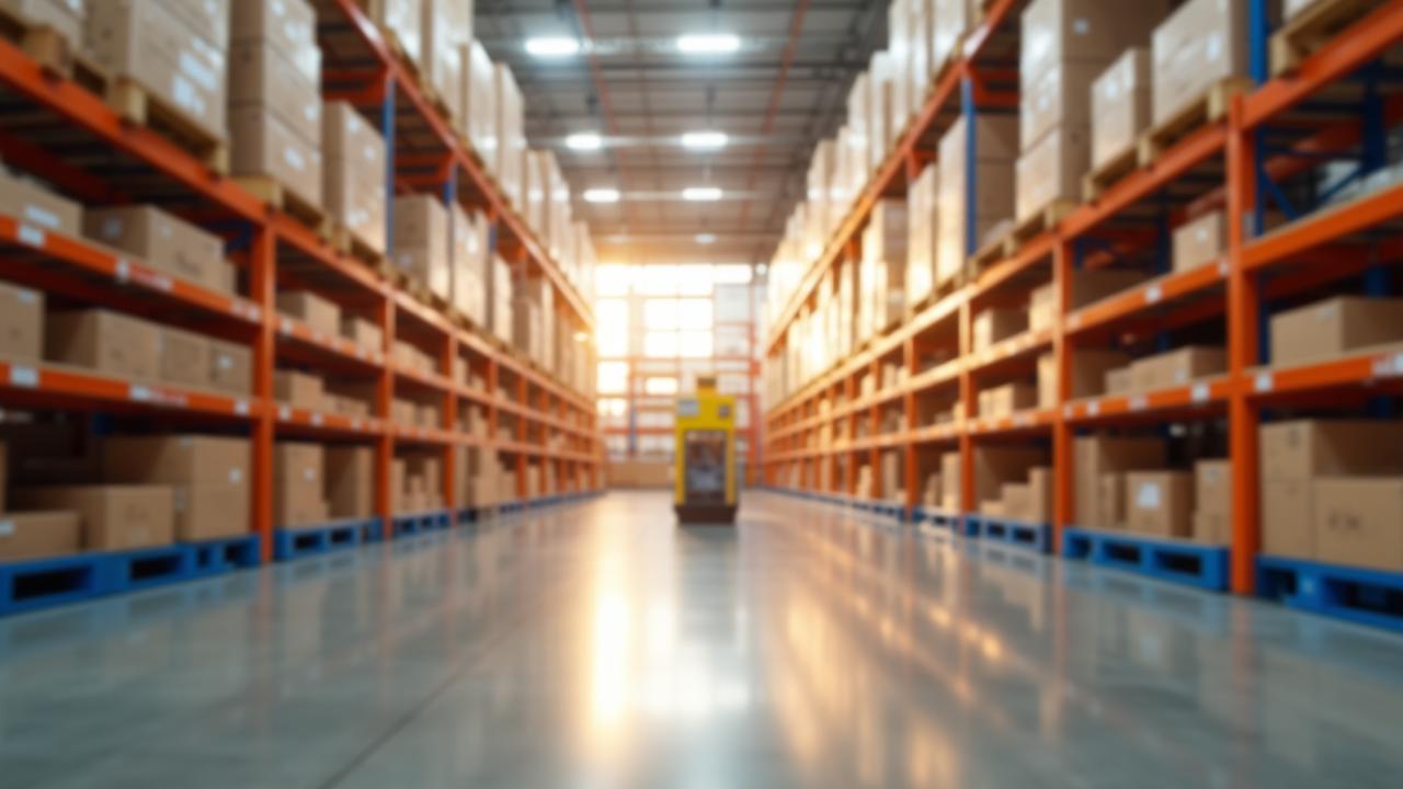 Modern automated retail warehouse showing intelligent tracking systems